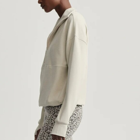 Varly Timberley Half-Zip Midlayer Women's Cement Ivory Marl Size S Drop Shoulder - Picture 6 of 13